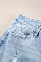 Beau Blue Light Wash Distressed Straight Jeans