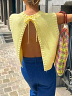 Back Tie Detail Sweater Vest