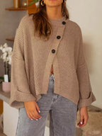 Asymmetrical Button Detail Sweater