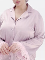 Silky Button Up Top and Pants Lounge Set