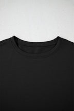 Black 2pcs Cropped Tee and Ruffle High Waist Skort Set