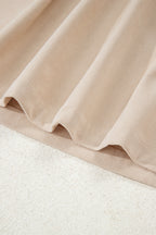 Oatmeal Corduroy Half Button Collared Long Sleeve Mini Dress