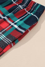 Cozy "ALL IS BRIGHT" Graphic Christmas Plaid Pajama Set for Women - Festive Long Sleeve Top & Jogger Pants