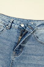 Dusk Blue Vintage Washed Seam Detail Shift Jeans