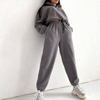 Chic Casual Stand Collar Two-Piece Set for Autumn/Winter