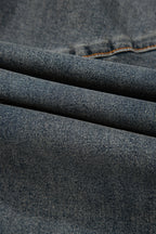 Sail Blue Exposed Stitching Loose Straight High Waist Jeans