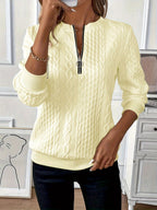Blue Zone Planet | Texture Half Zip Long Sleeve Sweatshirt
