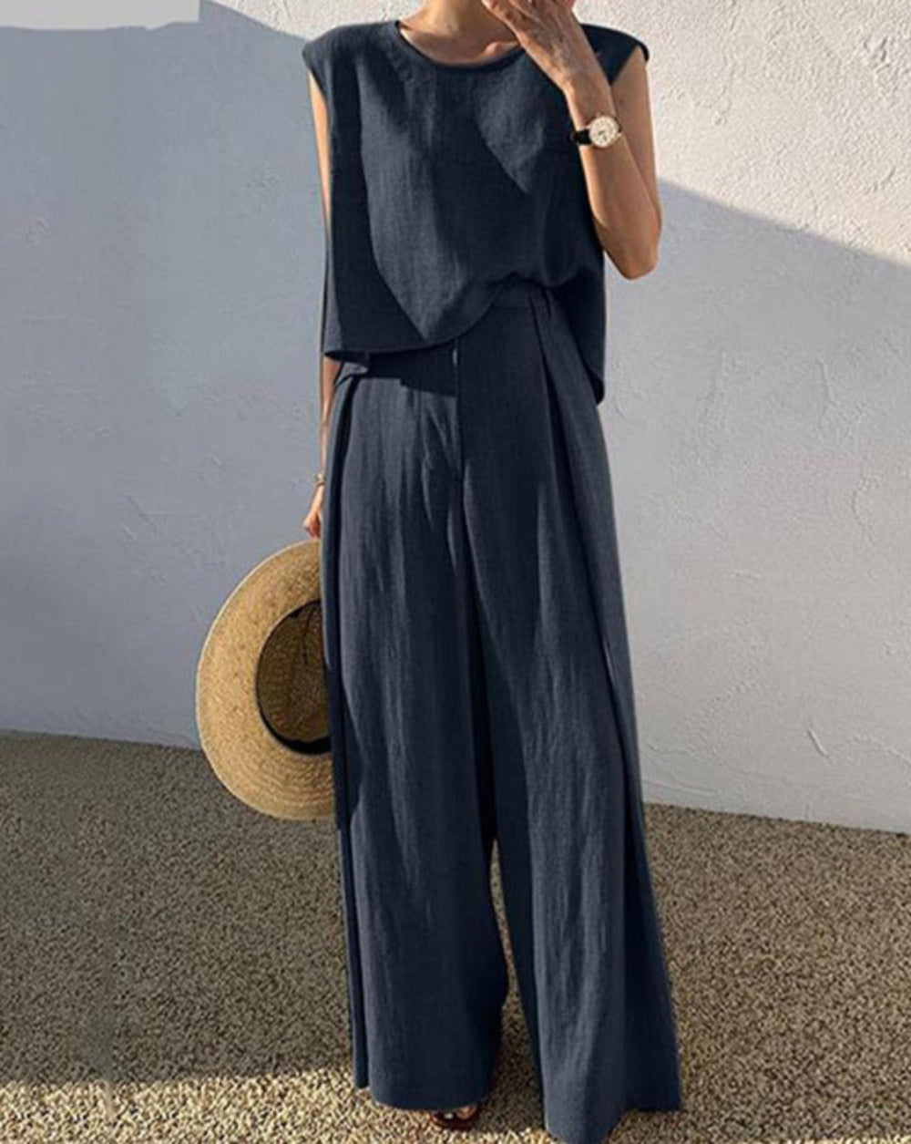 Premium Linen Blend Casual Pants Set - Comfortable & Stylish