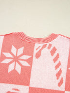 andycane Snowflake Checker Drop Shoulder Sweater
