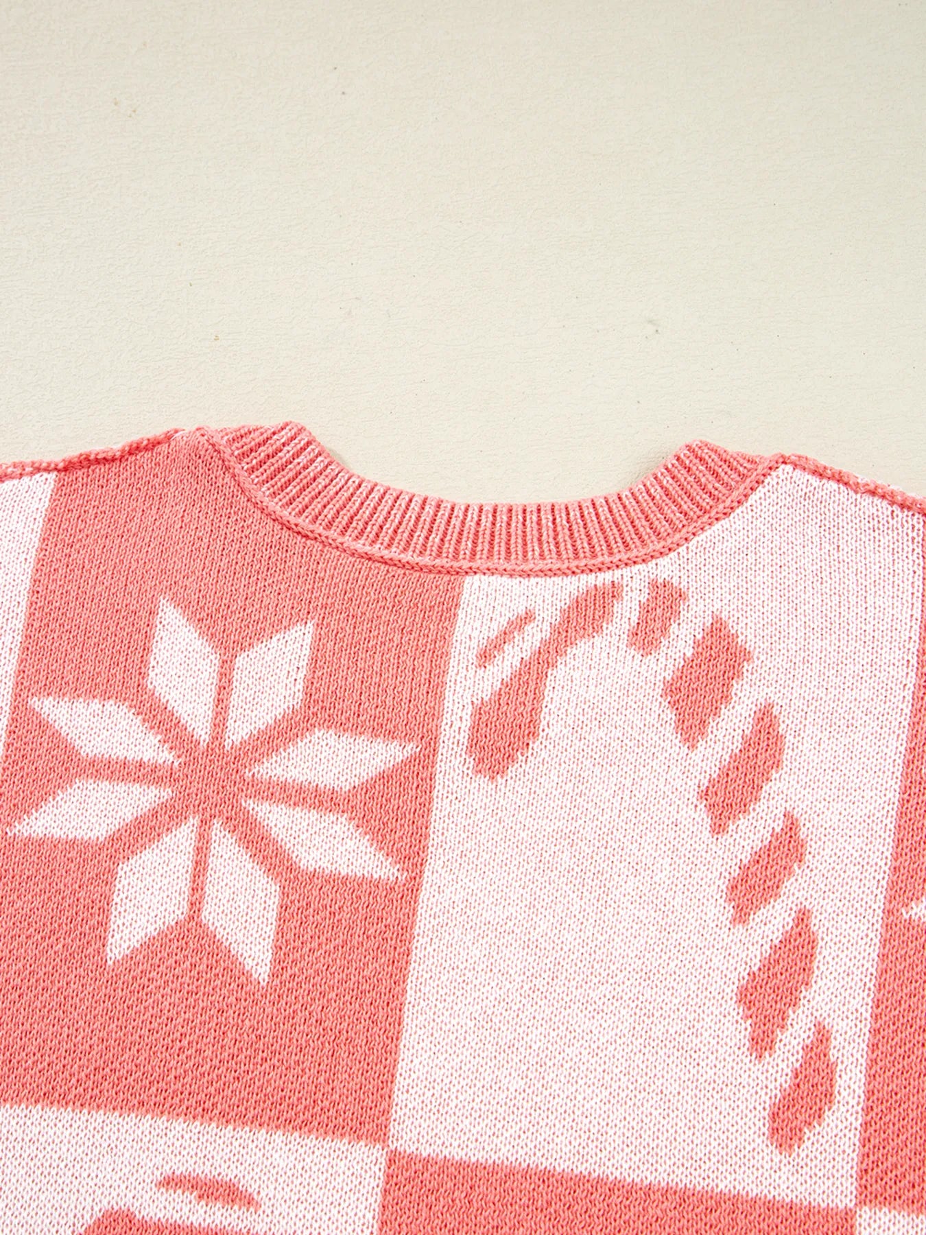 andycane Snowflake Checker Drop Shoulder Sweater