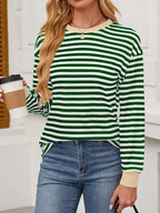 Striped Long Sleeve Casual T-Shirt