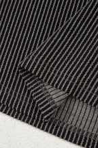 Carbon Grey Leopard Patchwork Edge Twisted Rib T Shirt and Cropped Pants Set