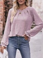 Ruffle Cuff Long Sleeve T-Shirt