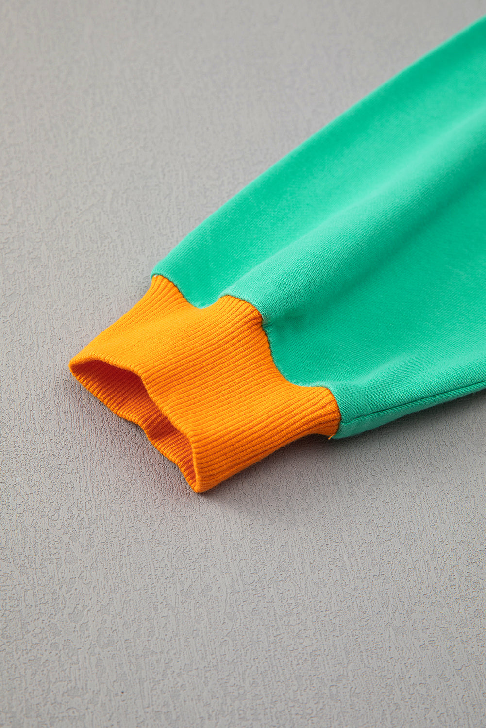 Rose Red 2pcs Color Block Pullover Loose Pant Set