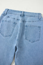 Myosotis Acid Washed High Rise Cropped Wide Leg Jeans