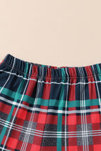 Cozy "ALL IS BRIGHT" Graphic Christmas Plaid Pajama Set for Women - Festive Long Sleeve Top & Jogger Pants