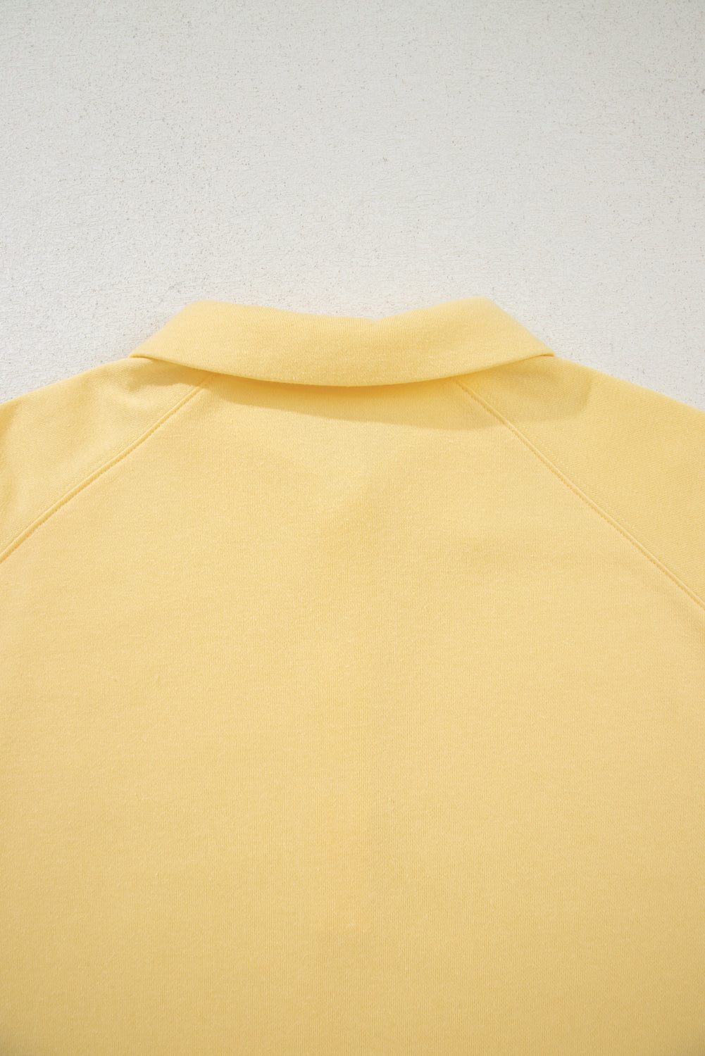 Yellow Cream Button Collar Drop Shoulder Pullover and Shorts 2pcs Outfit