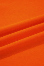 Orange Varsity Striped Sleeve Drop Shoulder Sweatshirt and Short Set