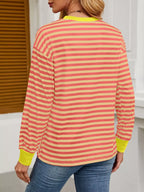 Striped Long Sleeve Casual T-Shirt