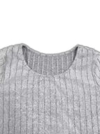 Plus Size Ribbed Knit Long Sleeve Split Dress & Leggings Set