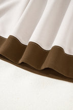 Parchment Striped Colorblock Patchwork Drop Shoulder Sweatshirt