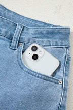 Myosotis Acid Washed High Rise Cropped Wide Leg Jeans