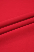 Fiery Red Varsity Stripe Detail Drop Shoulder Pullover Mini Skirt Set