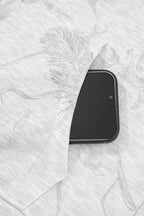 Light Grey Abstract Print Loose Drop Sleeve Hoodie Elastic Waistband 2pcs Pant Set