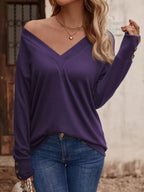 V-Neck Long Sleeve T-Shirt