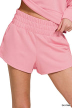 Zenana Scuba Long Sleeve Sweatshirts & Shorts Set