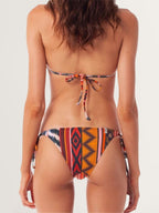 Vibrant Tribal Print Halter Bikini Set with Adjustable Tie Sides - Beach & Swimwear