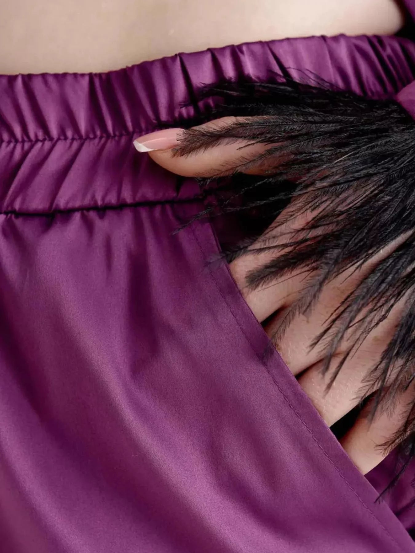 Silky Button Up Top and Pants Lounge Set