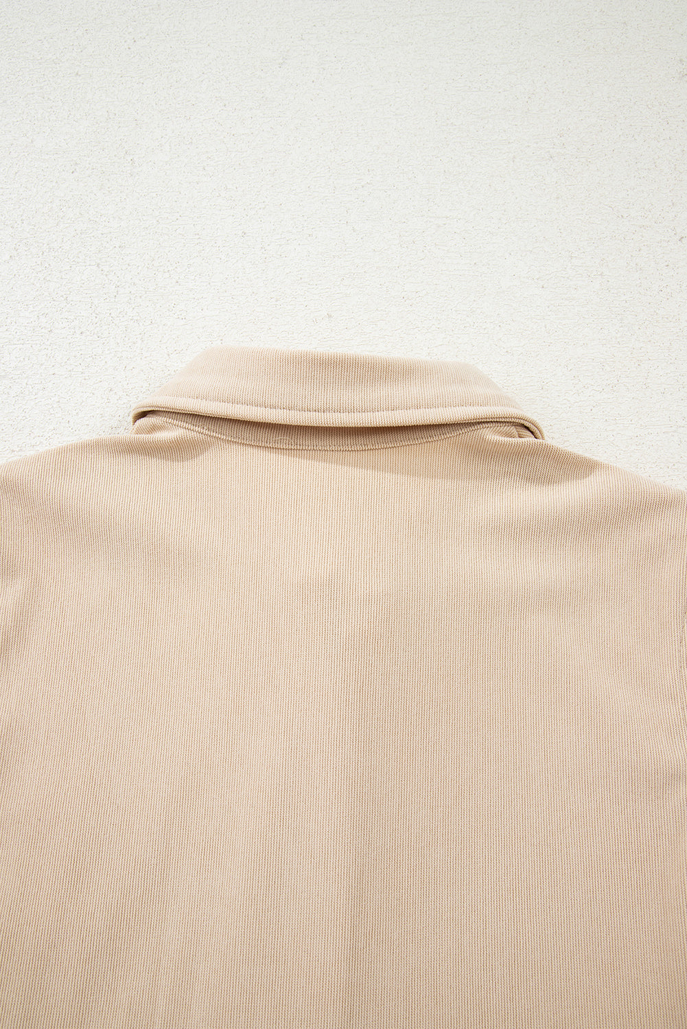 Oatmeal Corduroy Half Button Collared Long Sleeve Mini Dress