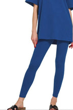 Zenana Cotton Round Neck Top & Legging Set