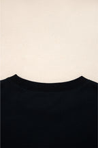 Black Varsity Striped Detail Drop Shoulder Oversized Sweatshirt