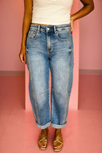 Dusk Blue Vintage Washed Seam Detail Shift Jeans