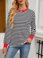 Striped Long Sleeve Casual T-Shirt