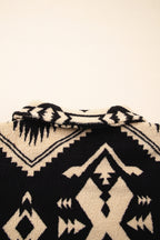 Black Western Aztec Half Zip Plush Sweatshirt