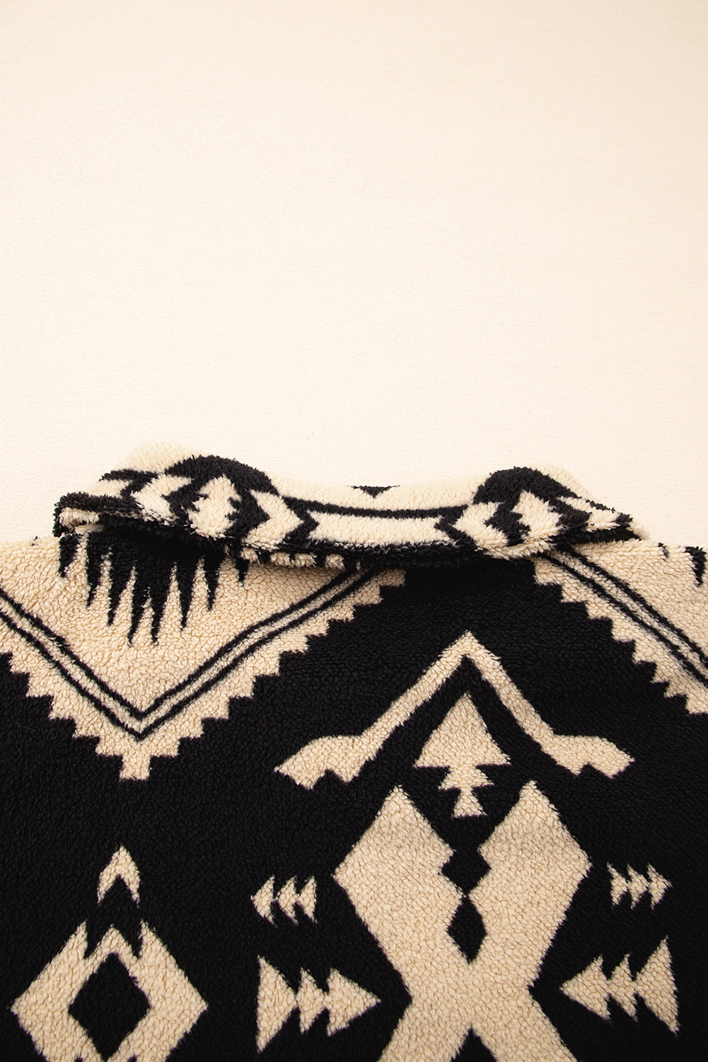 Black Western Aztec Half Zip Plush Sweatshirt