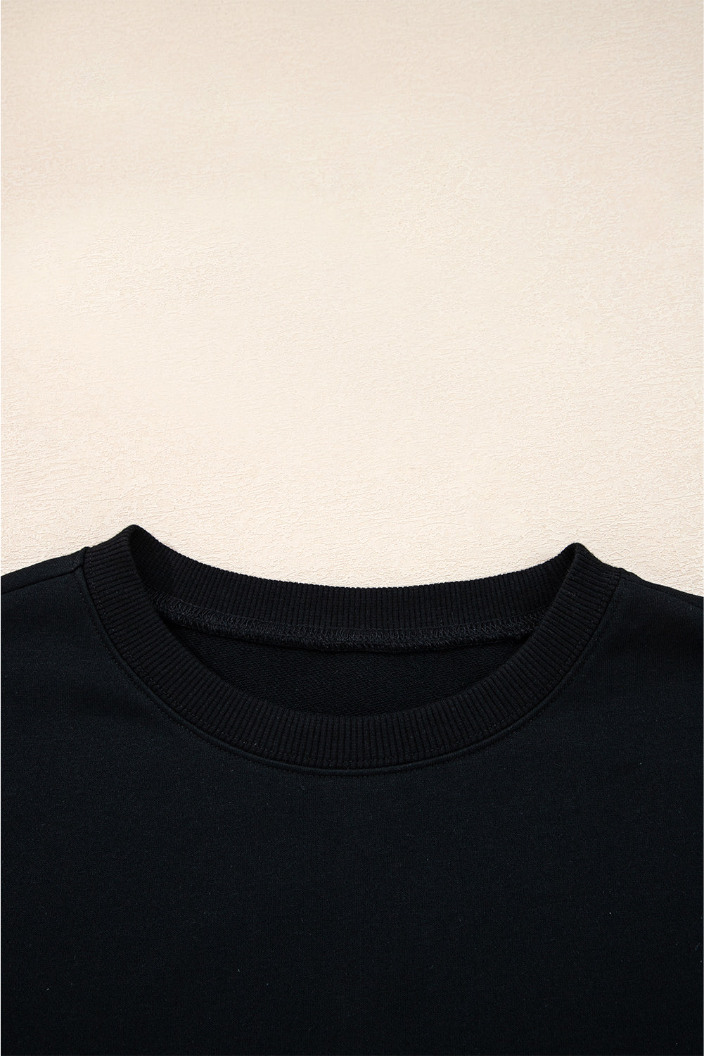 Black Varsity Striped Detail Drop Shoulder Oversized Sweatshirt