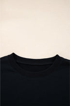 Black Varsity Striped Detail Drop Shoulder Oversized Sweatshirt