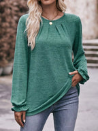 Ruffle Cuff Long Sleeve T-Shirt