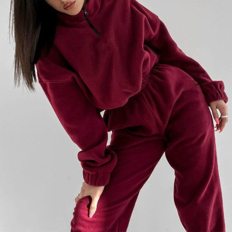 Chic Casual Stand Collar Two-Piece Set for Autumn/Winter