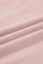 Light Pink Drop Shoulder Puff Sleeve Crop Pullover Drawstring Wide Leg Pants Set