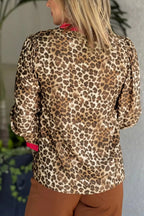 Leopard Button Up Long Sleeve Shirt