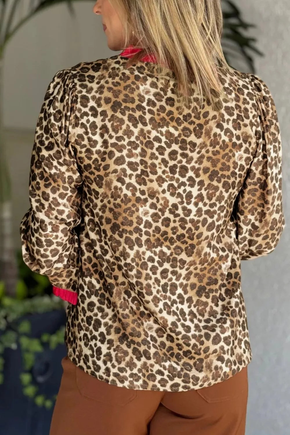 Leopard Button Up Long Sleeve Shirt