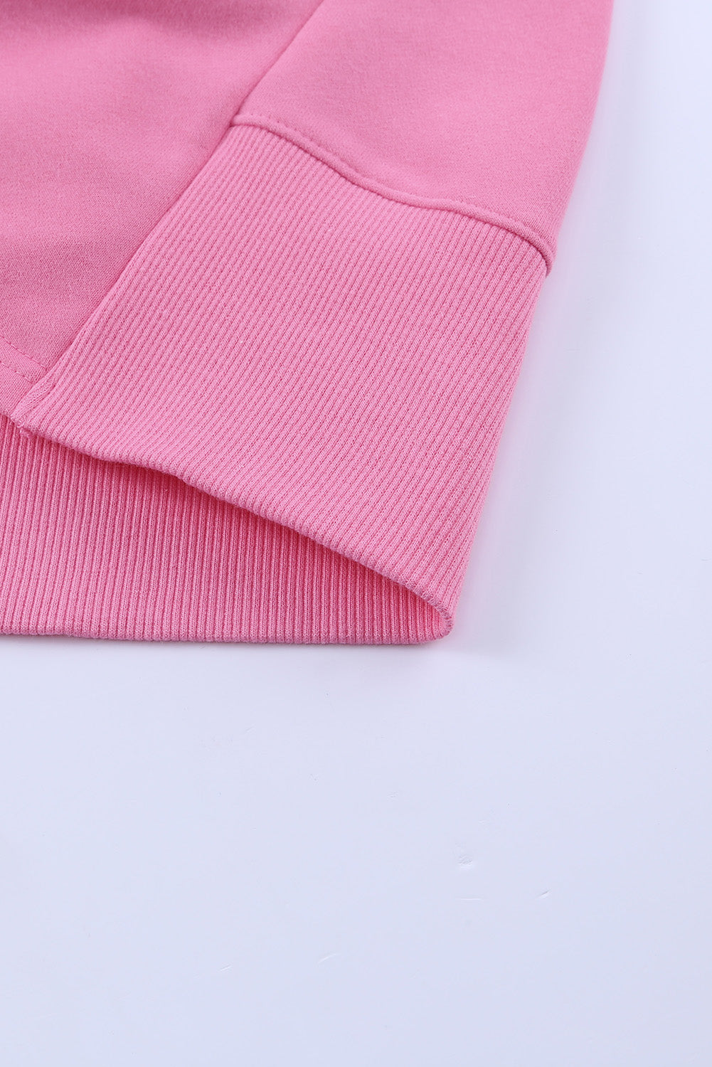 Pink Batwing Sleeve Pocketed Henley Hoodie