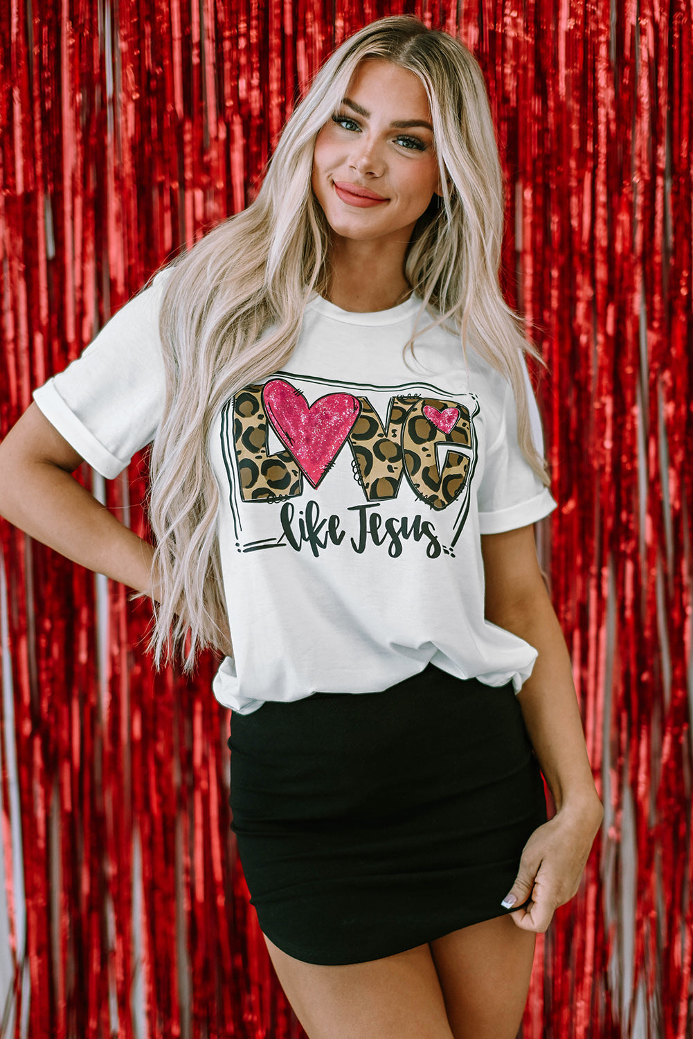 LOVE Like Jesus Graphic Crew Neck Tee