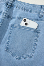 Myosotis Acid Washed High Rise Cropped Wide Leg Jeans