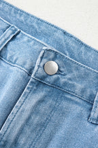 Myosotis Acid Washed High Rise Cropped Wide Leg Jeans